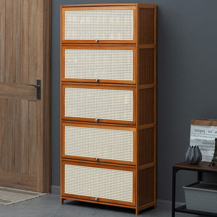 Door Shoe Cabinet High Vertical Entry Cabinet Integrated Door Outside Corridor Extremely Narrow Household Shoe Rack Multi-Layer Door