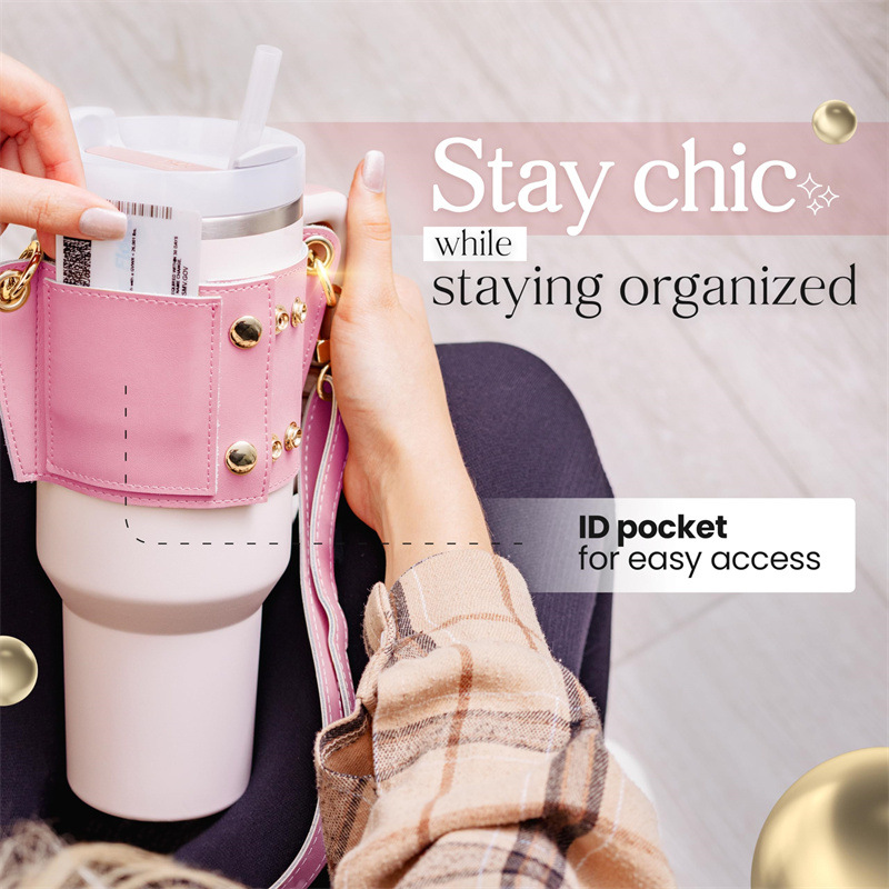 水瓶架皮革背帶