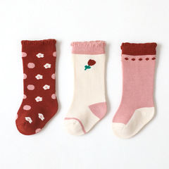Class A children's socks spring new baby socks Korean version cartoon newborn male and female baby mid-calf socks wholesale