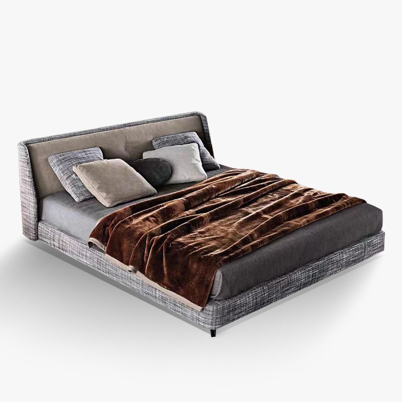 意式極簡現代簡約網紅創意設計師別墅Spenc主臥室婚慶布藝大床