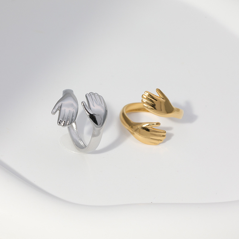 Fashion Palm Stainless Steel Open Ring 1 Piece