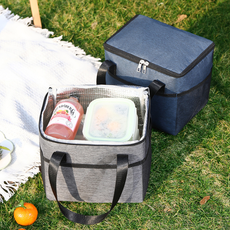 Bolsa de almuerzo portátil simple, bolsa de almuerzo, bolsa de aislamiento térmico, bolsa de picnic al aire libre para el trabajo y la escuela, bolsa de alimentos frescos, bolsa de hielo, bolsa de bento