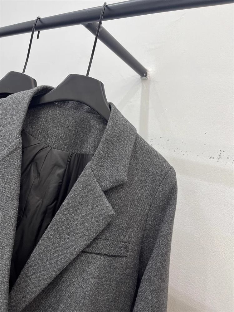 2025 New Korean Style Inner Cotton-Padded Blazer Down Jacket For Women Winter Small Size Rolled Sleeve Elegant Wool Coat_ecoleips.com