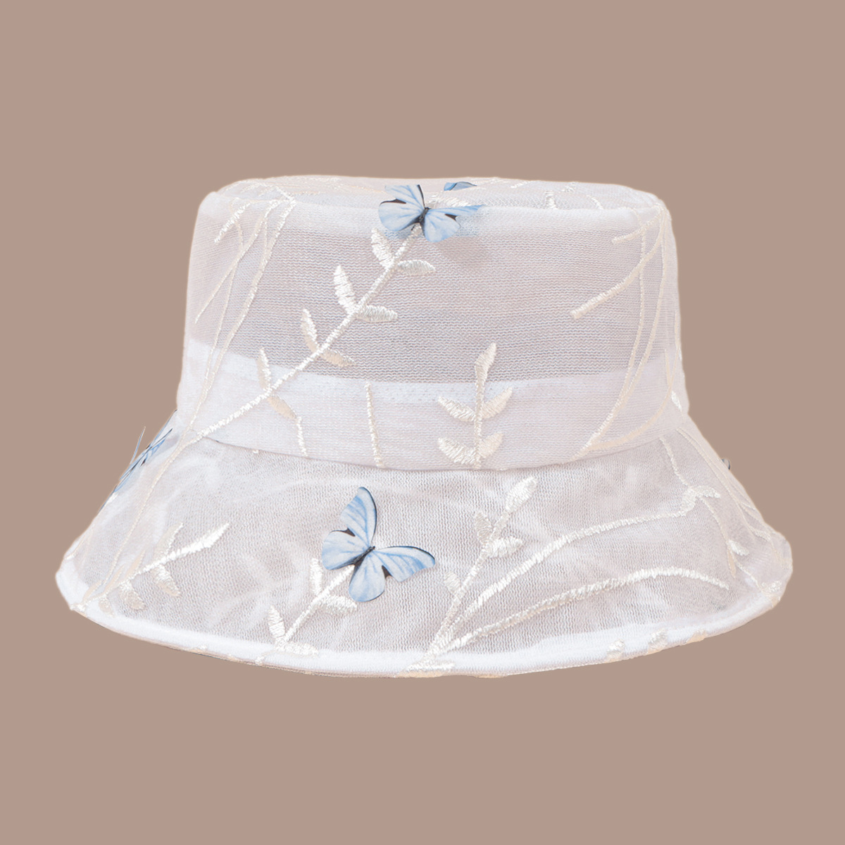 Fashion Butterfly Net Yarn Breathable Sunshade Fisherman Hat display picture 4