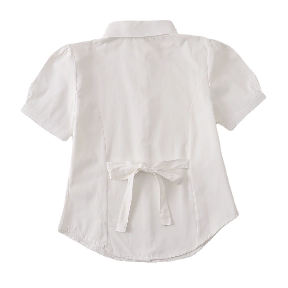 Фиксированная стяжка, пояс, рубашка с коротким рукавом, puff sleeves