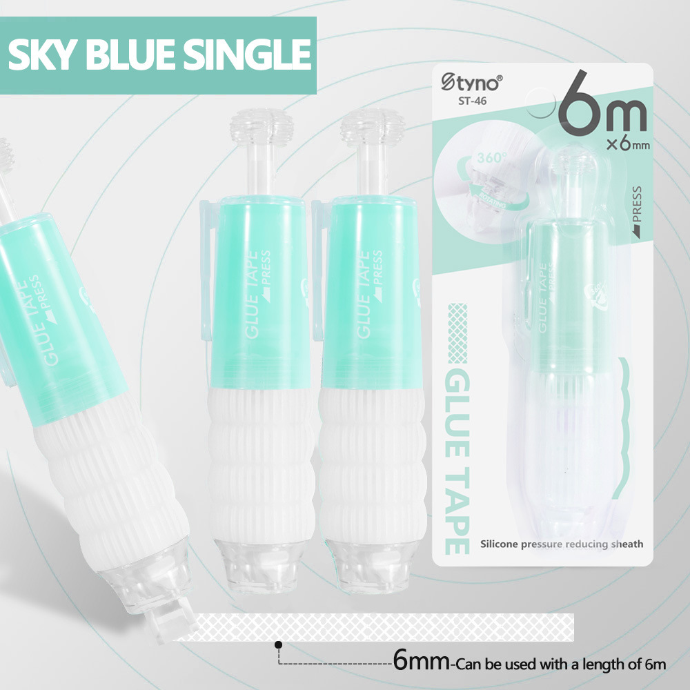 Alto valor de la cara de pulsar el punto de movimiento dispensador de pegamento para estudiantes pegados pegamento de doble cara cuentas de mano di dispensador de lápiz de pegamento cinta de punto al por mayor