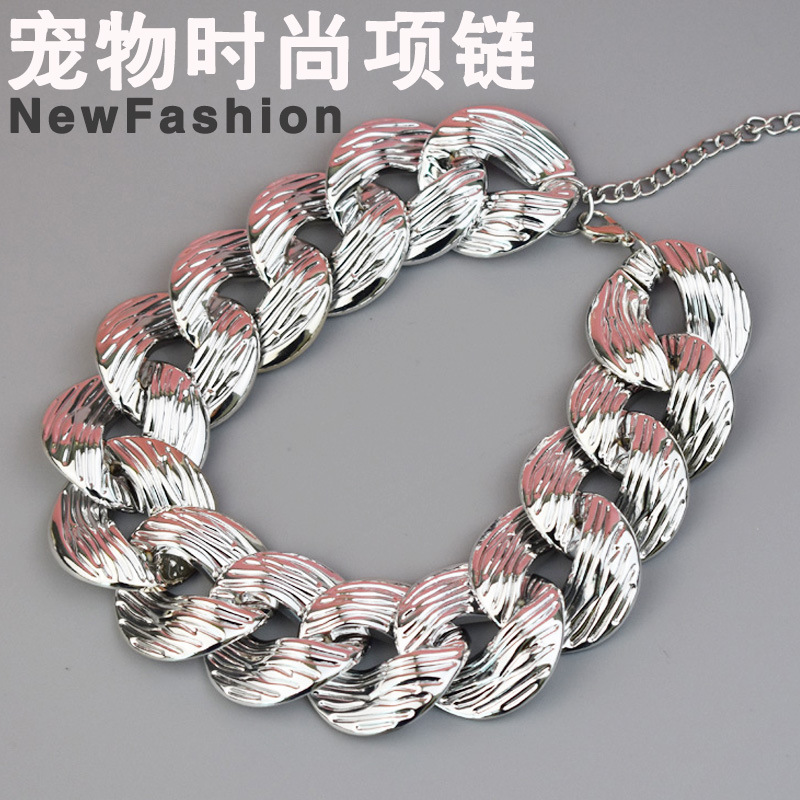 寵物法斗項鍊寵物飾品配飾狗狗時尚項鍊鑲鑽金鍊子