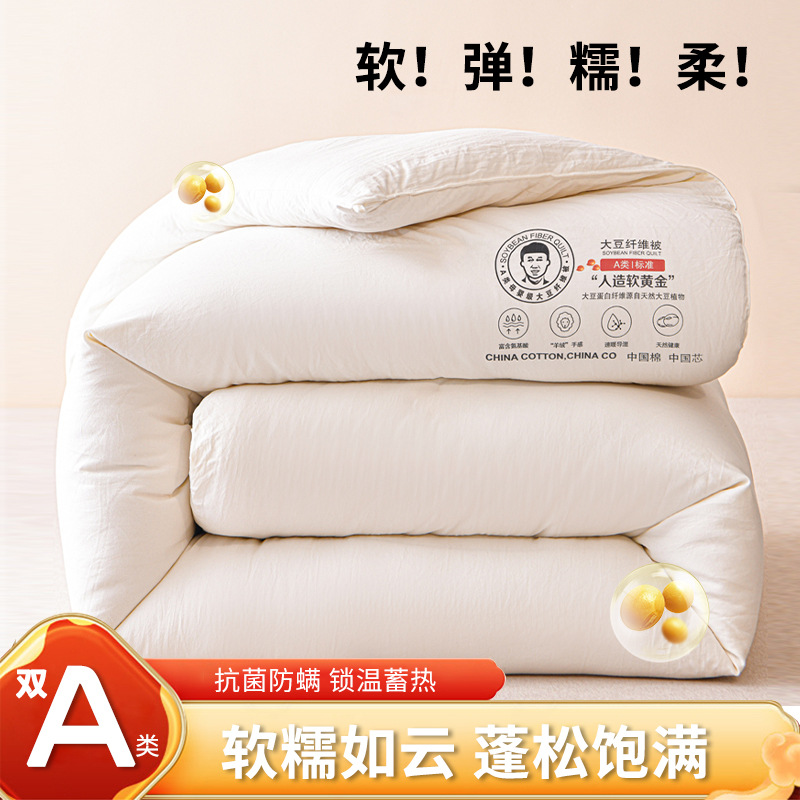 New Japanese Class A Raw Cotton Soybean Fiber Quilt Core Thickened Baby Grade Cotton Winter Quilt Warm Spring and Autumn Soybean Quilt