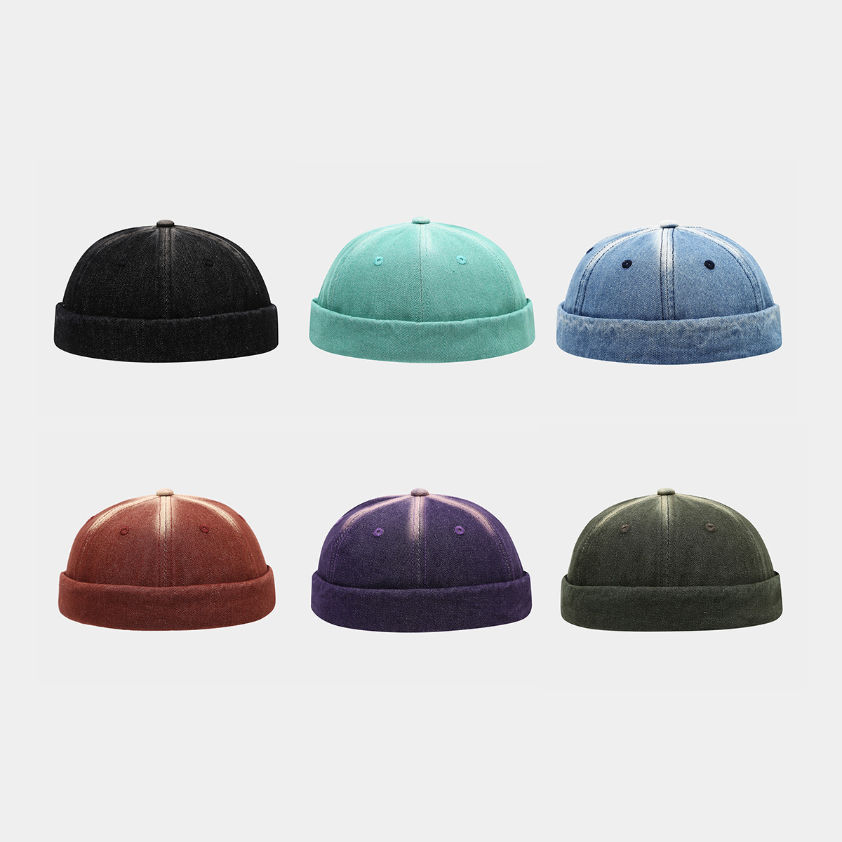 Retro denim hat hip-hop style