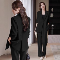 西装套装女秋冬季2025新款气质女神范高端职业装休闲西服外套黑色