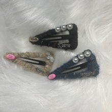 温柔风仿珍珠针织毛线BB夹女刘海发夹毛衣配饰夹网红边夹