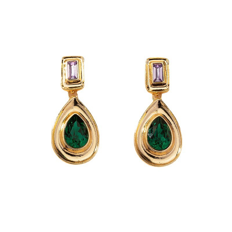 New Metal Gem Fashion Earrings display picture 1