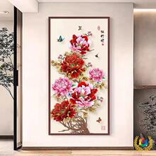 ✅花开富贵十字绣牡丹颂客厅玄关刺绣2024新款手工简约大气挂画代