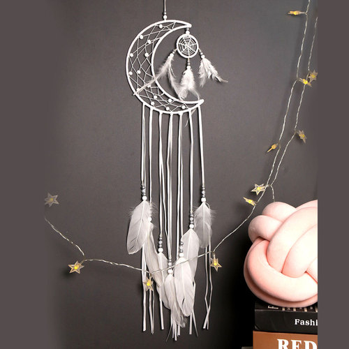 Crescent star home decoration dream catcher Harajuku style home style wall hanging wall decoration fabric strip dream catcher pendant