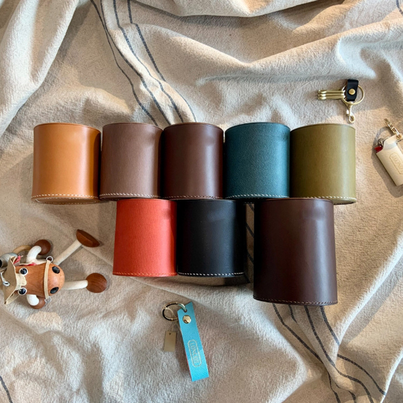 Cross-Border Manufacturers Wholesale Leather Pen Holders, Office Desktop High-Value Storage Buckets, Universal High-Value Storage Buckets Cross-Border Manufacturers Wholesale Leather Pen Holders, Office Desktop High-Value Storage Buckets, Universal High-Value Storage Buckets