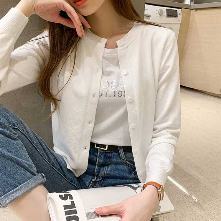 网红针织开衫女士薄款内搭毛衣短外套2025年春秋新款女装短款上衣|undefined
