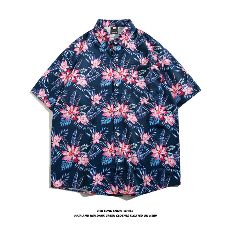 Camisa con botones de solapa suelta de manga larga de todo fósforo de la calle para hombres Venta caliente Flor colorida Impresión digital 3D