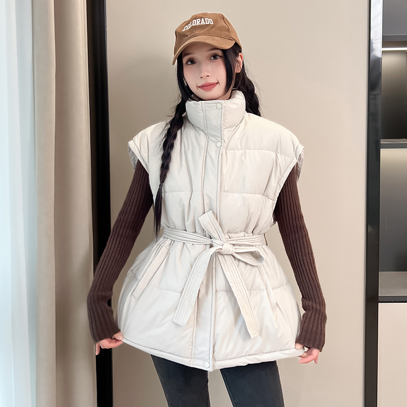 收腰棉马甲女2025新品韩版立领外穿小香风棉服背心坎肩外套潮马夹|undefined