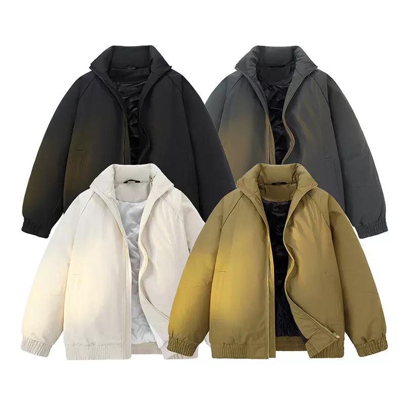 跨境新款冬季棉服纯色翻领男女款保暖棉衣多色情侣外套男款冬季