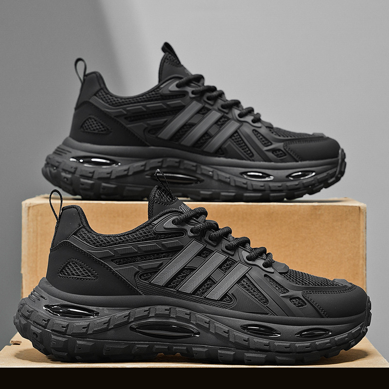 Personalidad de verano para hombres, suela de palomitas de maíz, malla, zapatos de papá transpirables, zapatos deportivos para correr para hombres de moda, zapatos pegajosos para hombres