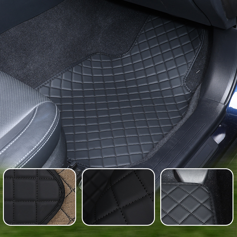 Universal car floor mats for all seasons, no tools required, quick installation, easy to clean and maintain, four-piece set