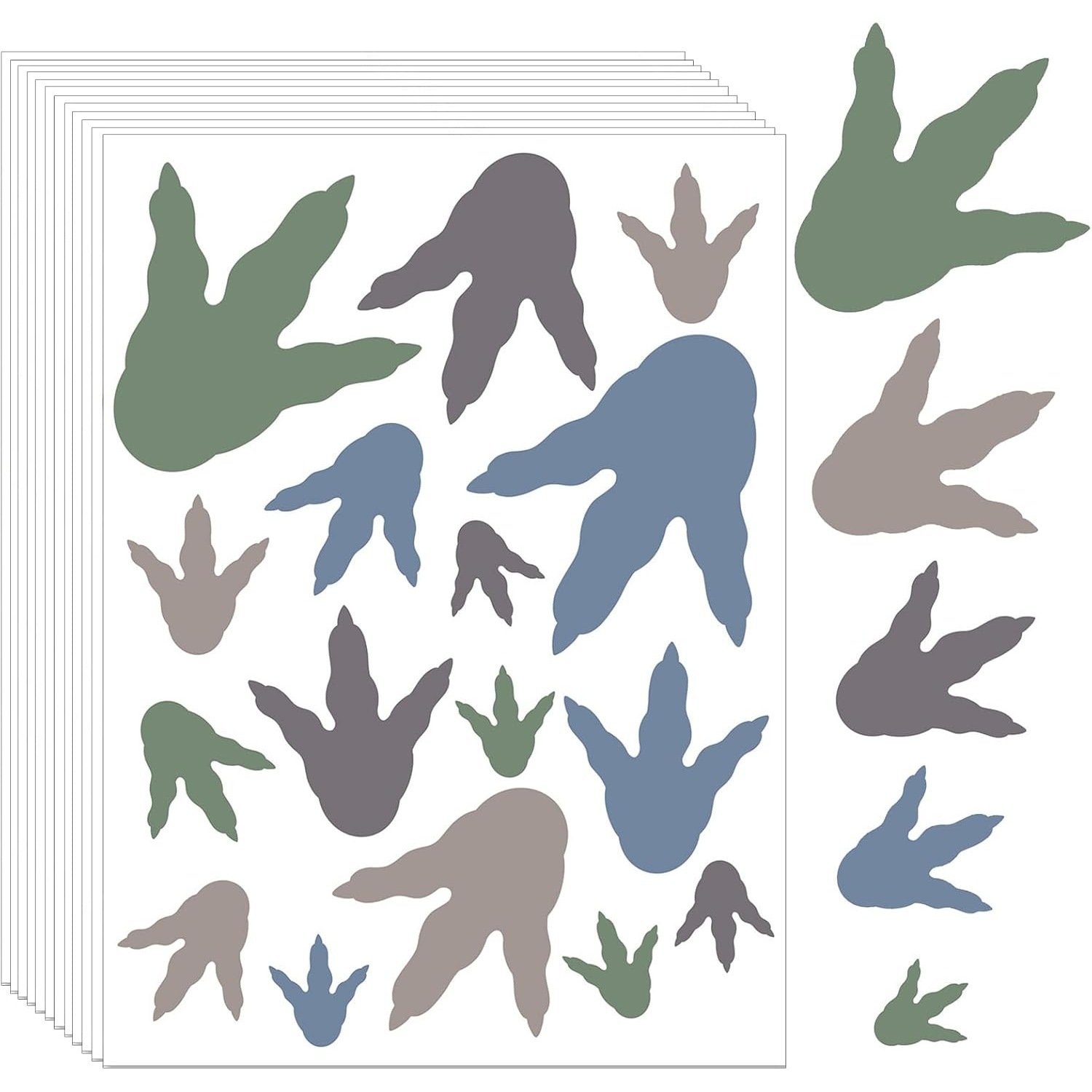 192片恐龙脚印贴纸可移除防水儿童教室卧室装饰