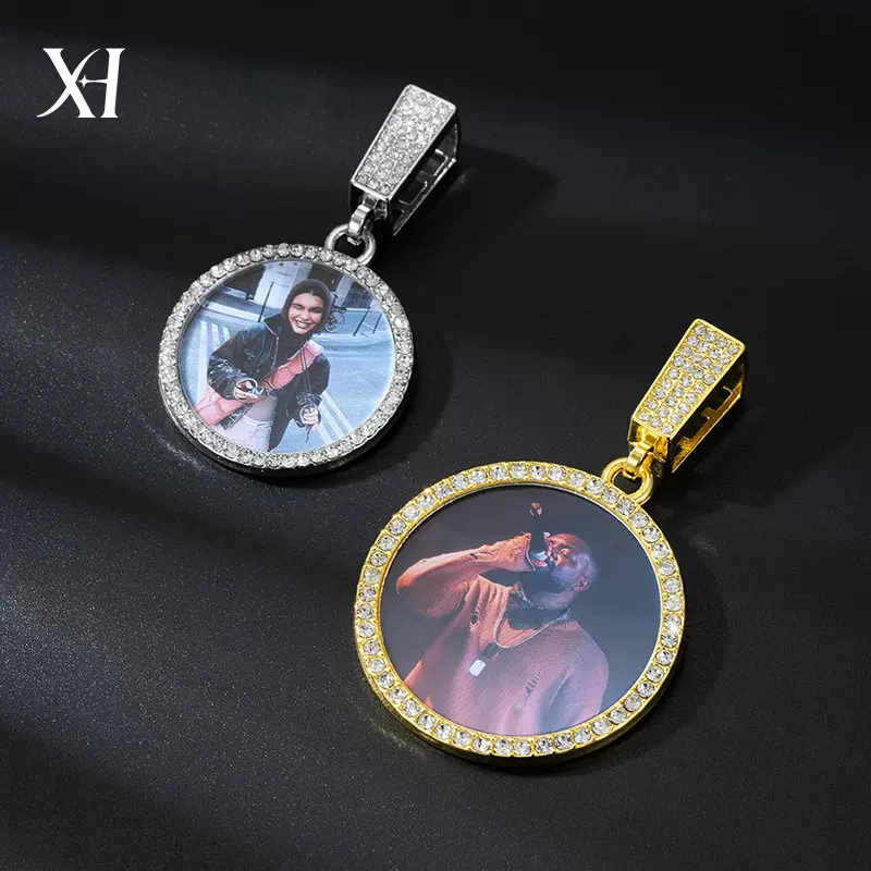 欧美嘻哈个性照片合金吊坠跨境热销DIY创意相片项链饰品工厂批发