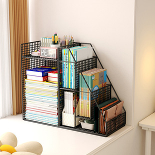 Balcony Bay Window Bookshelf Small Bookcase Kidsren's Picture Book Shelf Space Utilization Desk Side Storage Rack Floor-Standing Mobile with Wheels