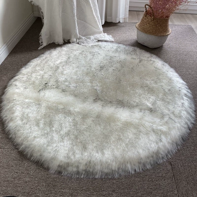 High-End Irregular Wedding Rectangular | Car Carpet - white-gray-tip-5050cm-square