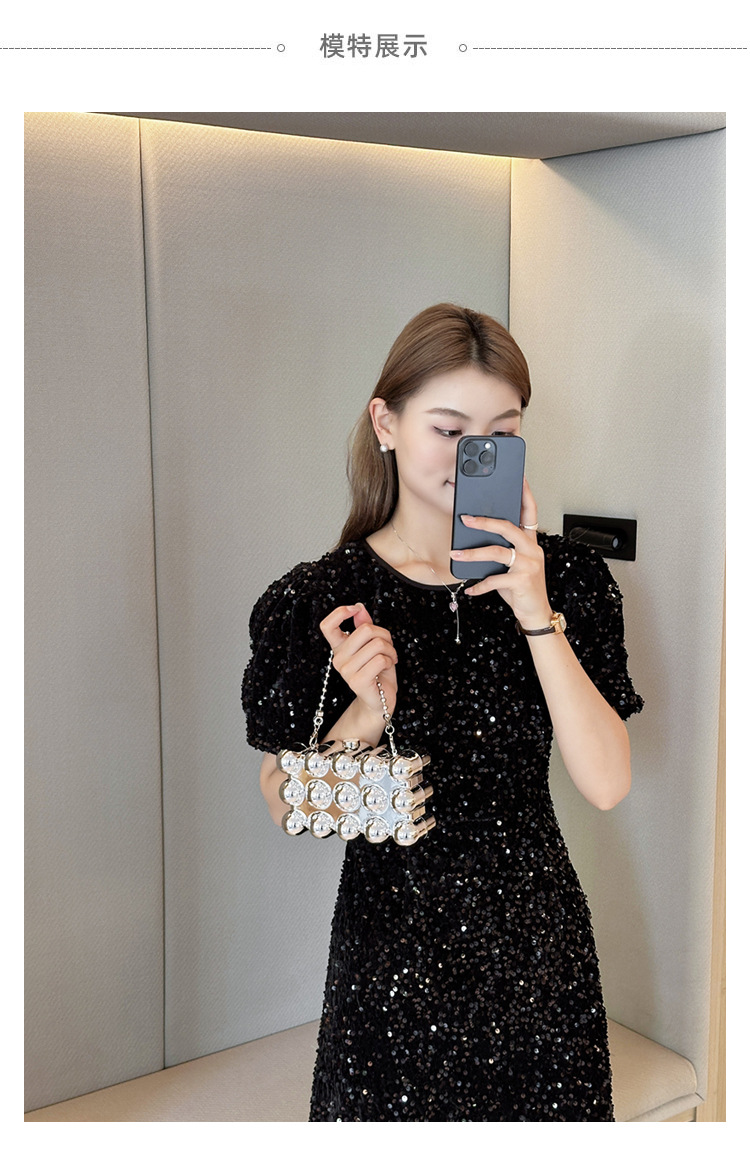 Acrylic bag 2025 New style, European and American cross-border single-shoulder fashionable design women's chain box bag Specification drawing