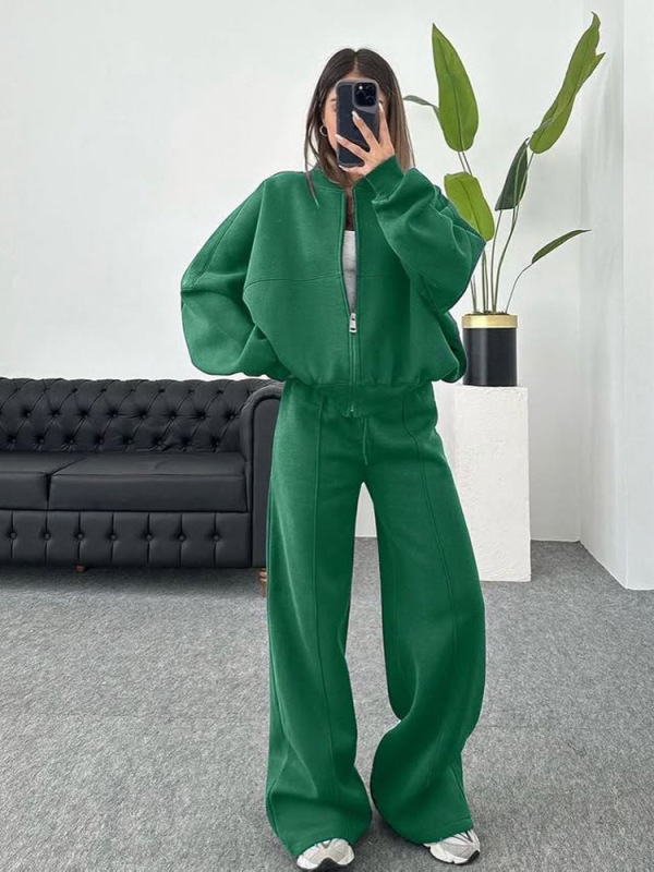 ヨーロッパとアメリカのカジュアルスーツアメリカの秋と冬のカーディガンスポーツ婦人服ファッションストリートスタイル長袖ジャケットとズボンの2点セット|undefined