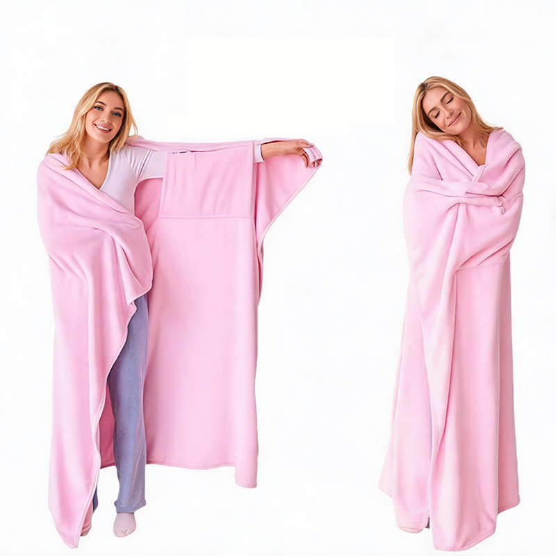 Comercio exterior personalizado mantas cálidas para vestir mantas cómodas sofá cama regalo de ropa externa capa gris suave tern