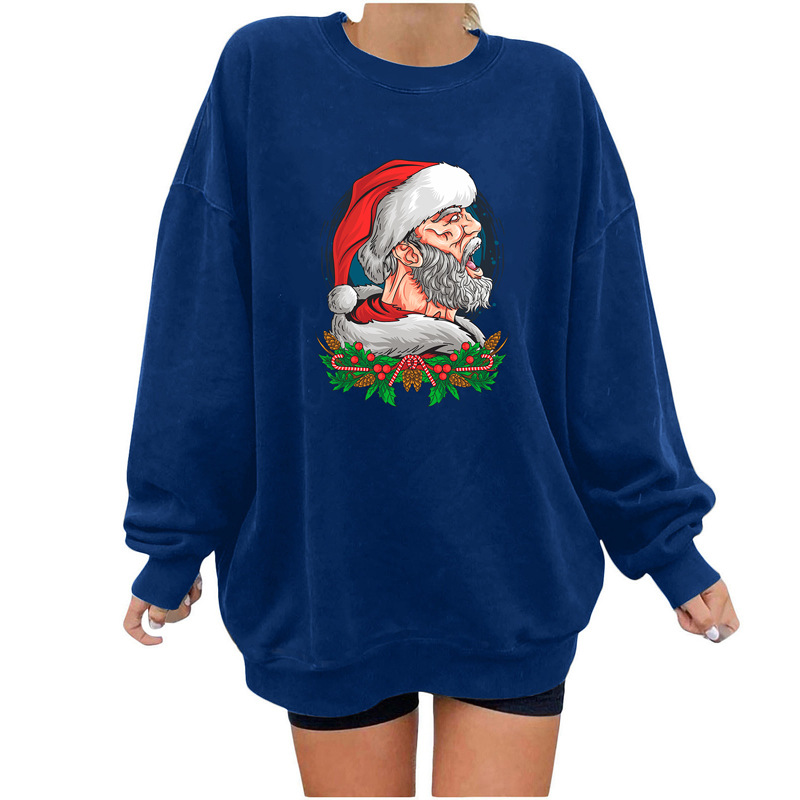 Women's Clothing Christmas holiday hot sale new personalized printing fashion sweatshirt loose large size women's clothing all match_voghion.com