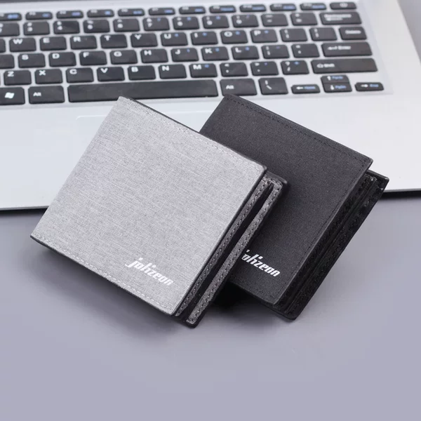 Men's Canvas Wallet Men's Thickened Short Wallet Large Capacity Cash Wallet Men's Wallet Men's Cross Border