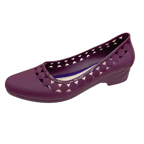 Casual mid-heel height-increasing mom sandals for women summer plastic toe-toe hollow thickened non-slip new versatile shallow mouth single shoes