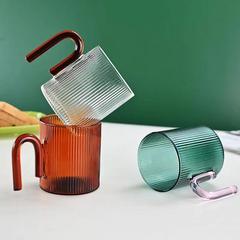 高ホウ素シリコン透明ガラス家庭用大容量カラーハンドル単層カップコーヒー牛乳ジュース飲料単層カップ