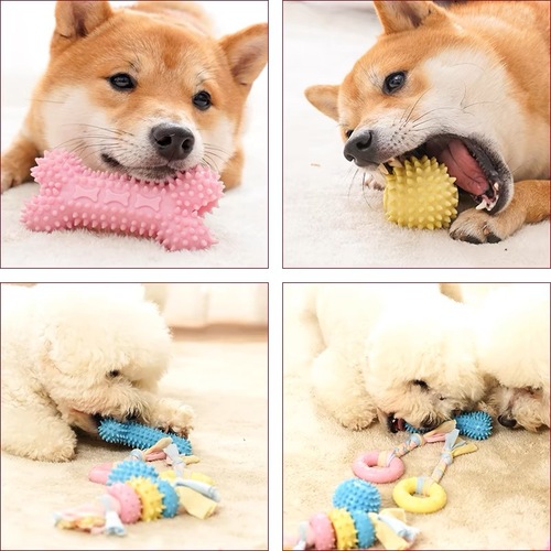 Dog TPR toys, bite-resistant teething stick, Golden Retriever Teddy self-entertainment and boredom relief training ball, small dog pet supplies