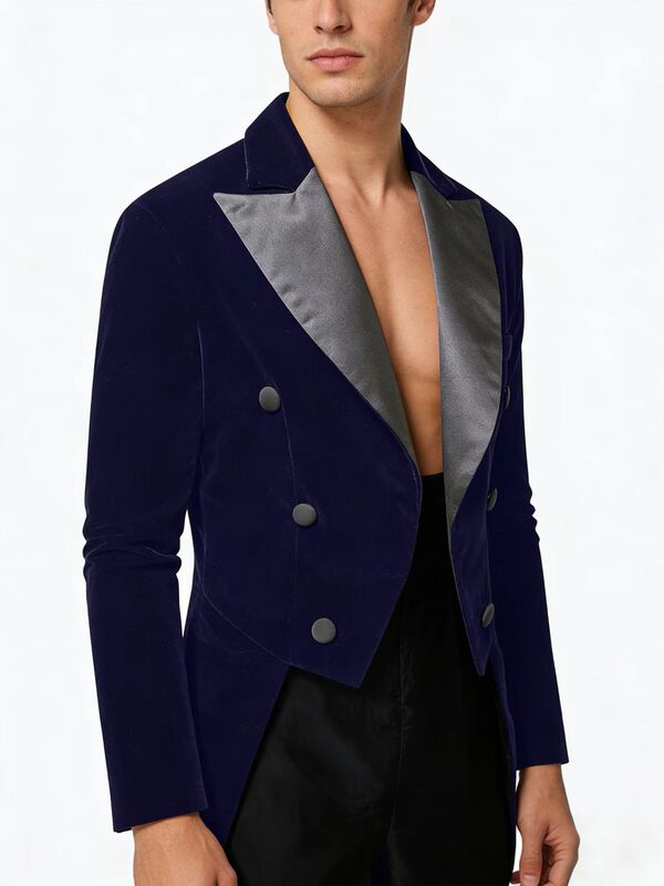 2026 New Cross-Border Men's Casual Velvet Suit Tuxedo Men's Banquet Suit Stage Performance Dress Jacket