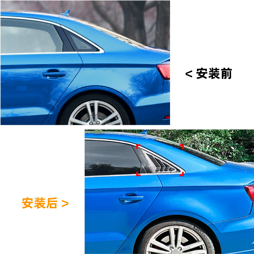Persiana Decorativa de Ventanilla para Audi A3 S3 8Y de Plástico ABS Autoadhesivo para Ventanilla Lateral image 4