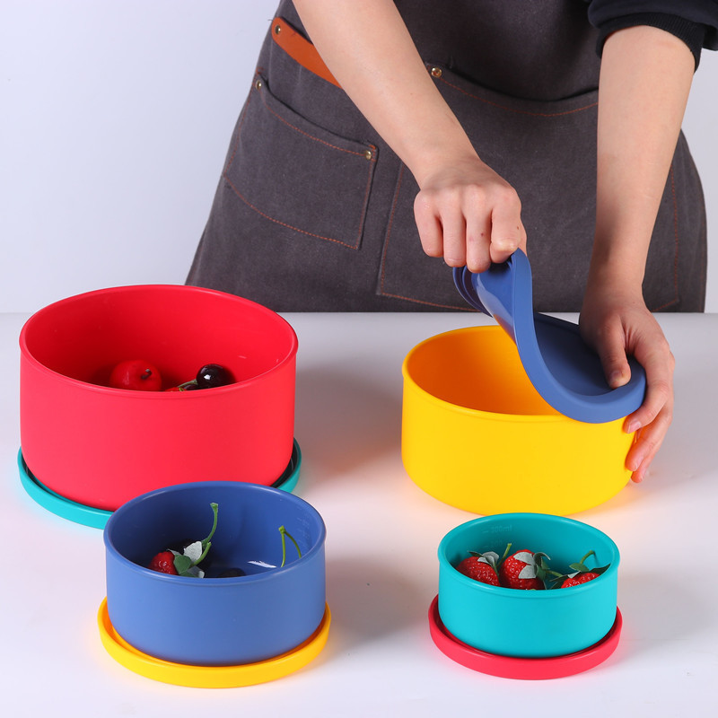 Food Grade Silicone Fresh-keeping Frozen Lunch Box for Primary School Students with Fruit for Work Baby Cooking Fresh-keeping Lunch Box