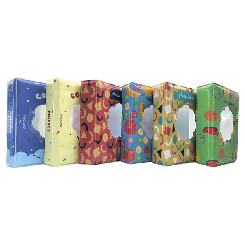 韩国INS 鲜花水果冰激凌镂空3寸迷你相册 插入式收纳相册 名片册