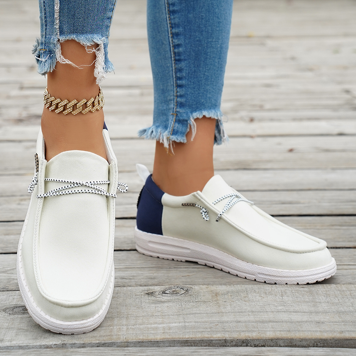 Comfortabele lage loafers voor dames met kleurblokken, platte schoenen, nieuwe collectie voor de herfst, direct leverbaar._voghion.com