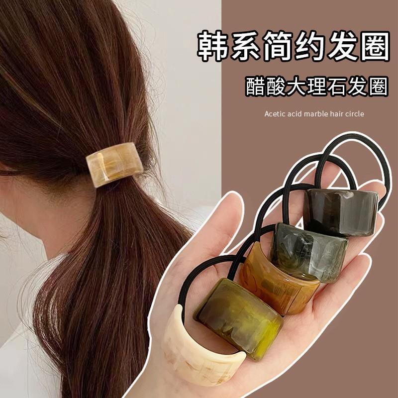 여아용 아크릴 곡선 머리띠, 포니테일 헤어 밴드, 고탄성 헤어 밴드, 내구성이 뛰어난 고무 밴드 가죽 머리띠, 여름용 모자