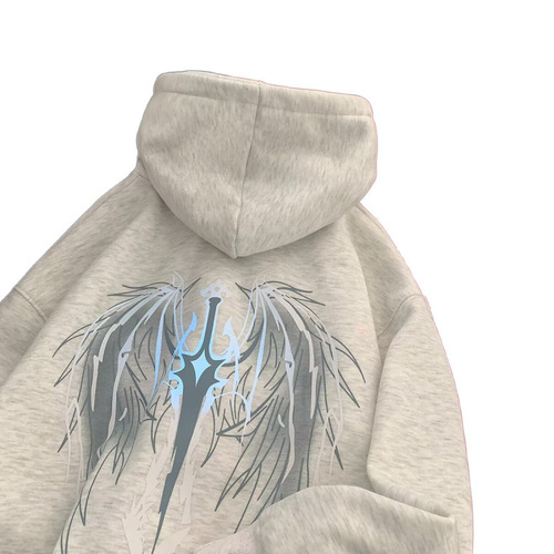 Young people's new hooded and velvet hooded hoodie men's spring and autumn fashion brand high-end super beautiful loose coat