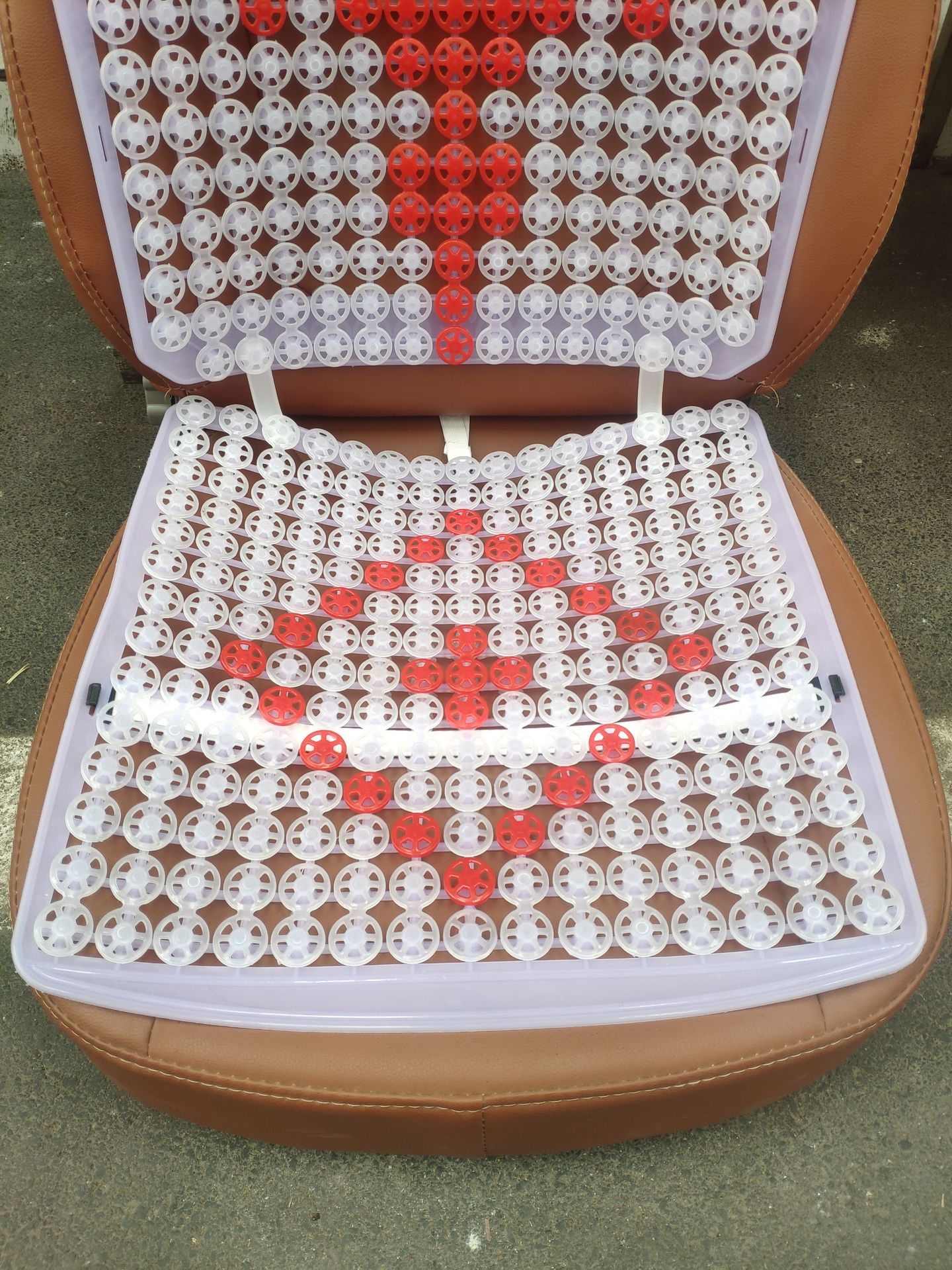 Summer Car Cushion Plastic Double Layer Chinese Knot Cushion Large Truck Universal Smiley Seat Cushion Breathable Cool Mat Jiefang J6