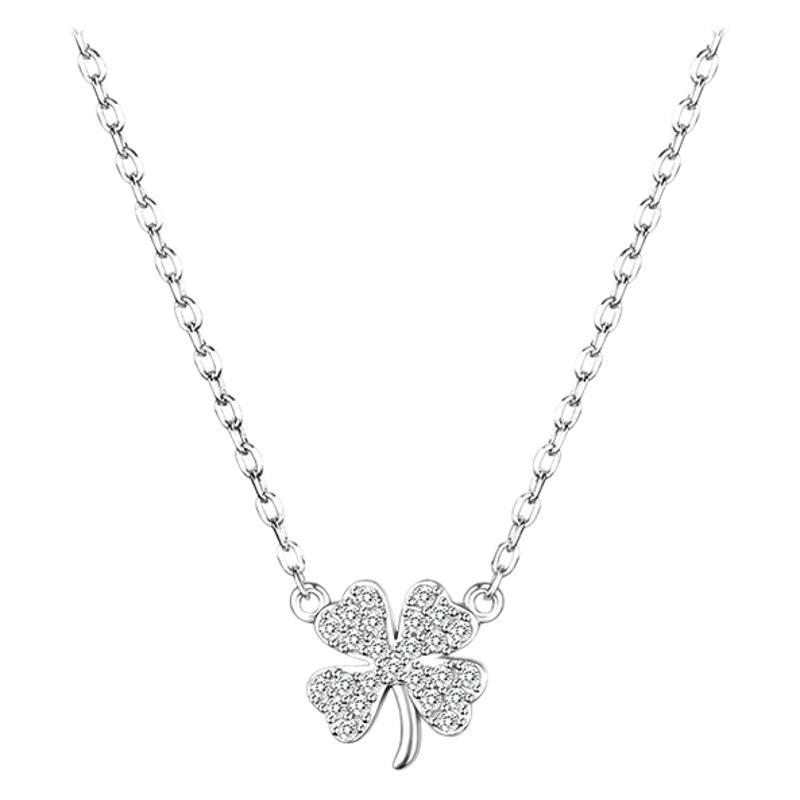 Funkelnde Kleeblatt-Halskette für Damen – modisches High-End-Design, angesagter Stil, schlichtes und vielseitiges Schmuckstück, Schlüsselbeinkette, trendig_voghion.com