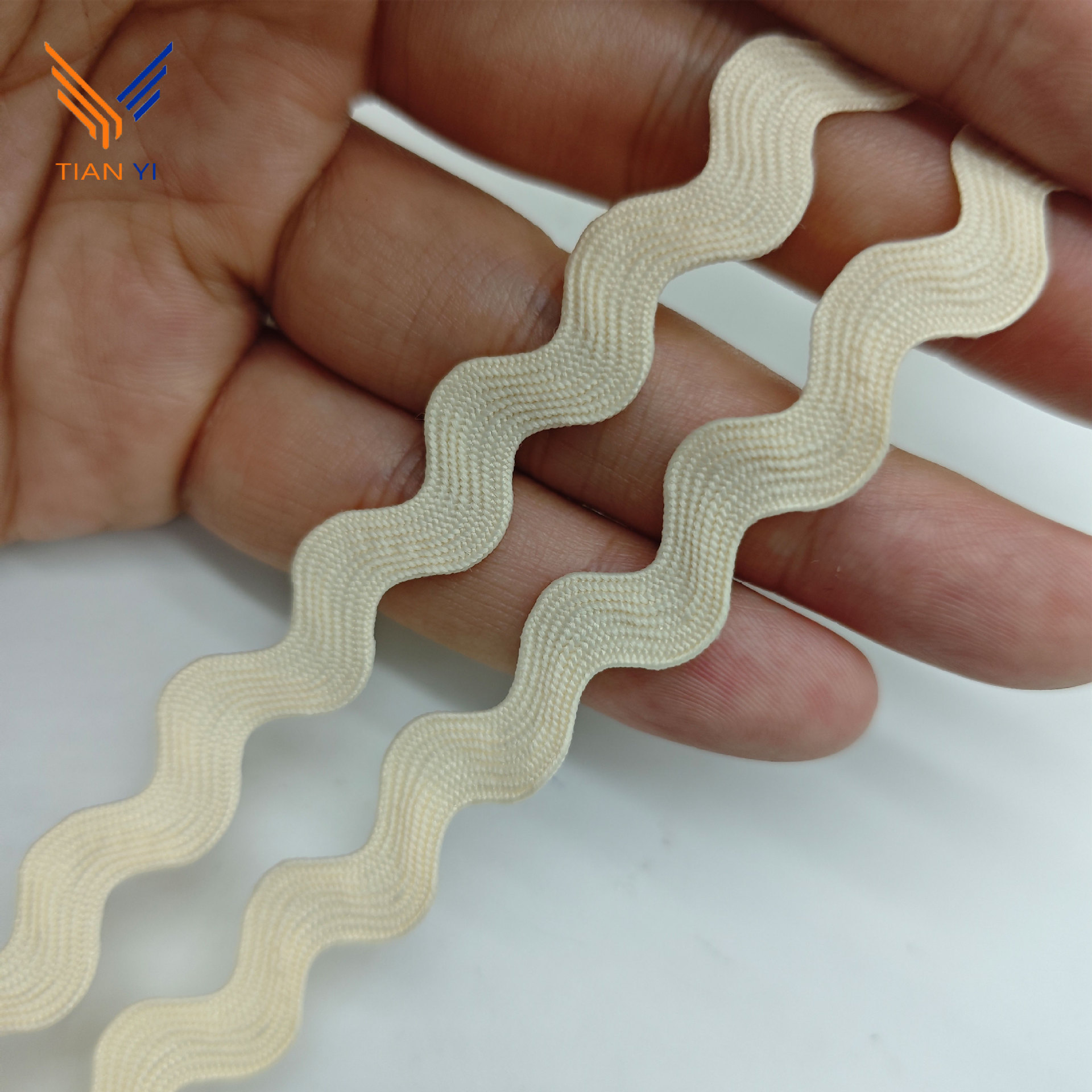 9MM tejido con borde curvo correas onduladas cortina almohada decoración de mochila Lolita Hanfu encaje en forma de S accesorios