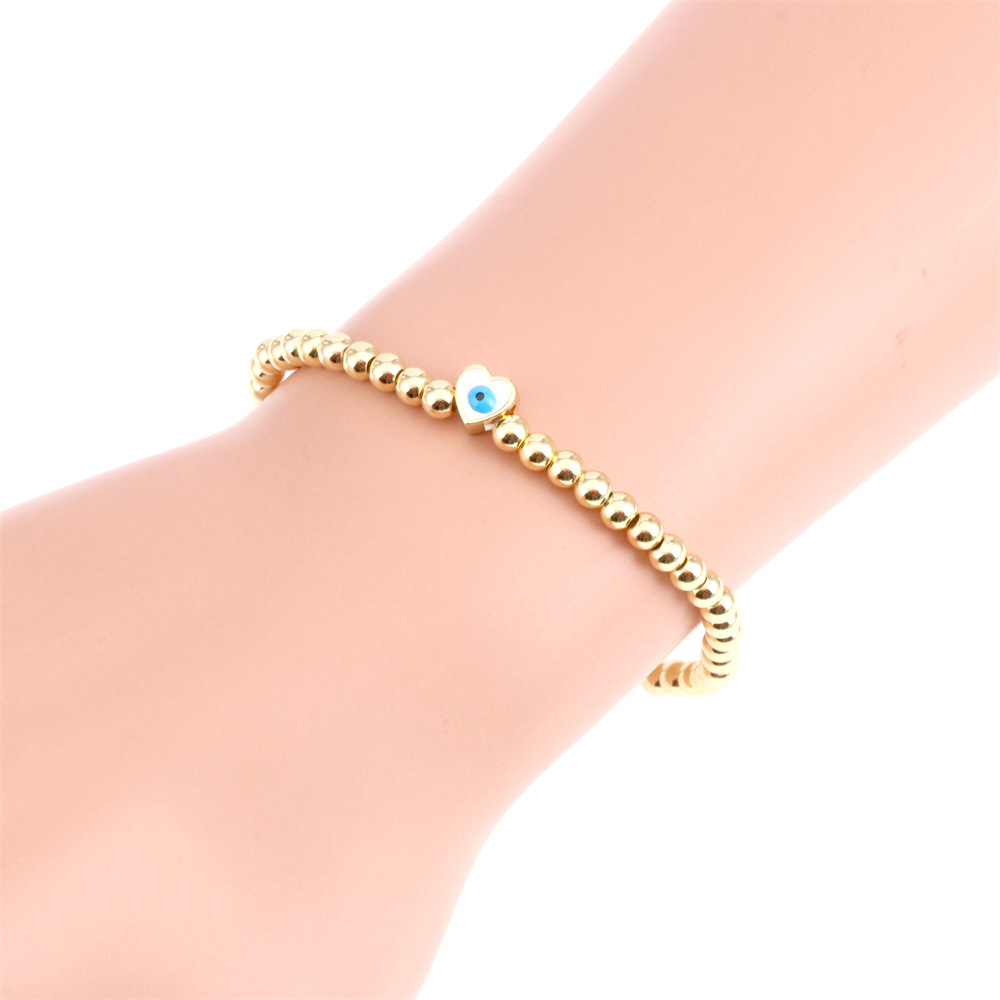 Fashion Heart Shape Copper Enamel Bracelets 1 Piece