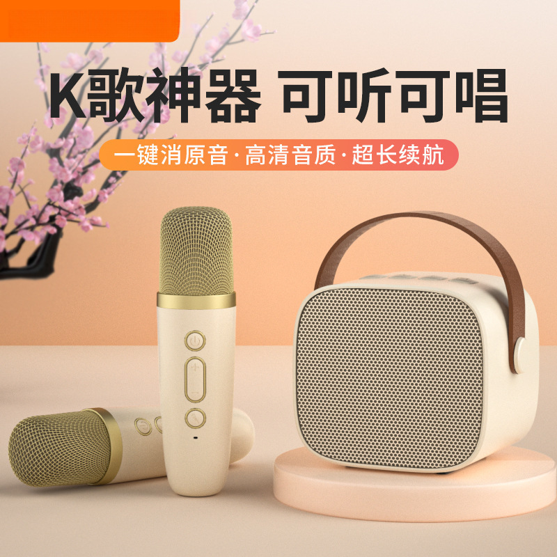Bluetooth Speaker Home Mini Small Audio Portable with Microphone All-In-One Home Ktv Set