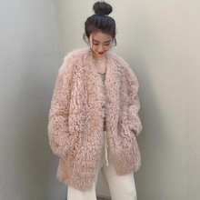 托斯卡纳皮毛一体卷毛羊羔毛真皮皮草女2025冬季新款宽松毛毛外套